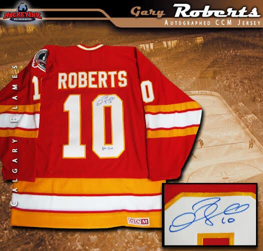 GARY ROBERTS Signed & Inscribed Calgary Flames Red CCM Jersey w/ 1989 Patch