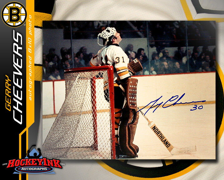 Gerry Cheevers SIGNED Bruins 8X10 Photo -70312