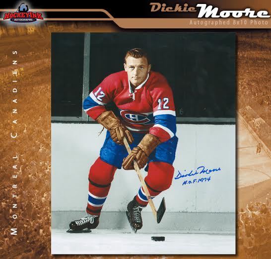 DICKIE MOORE Signed Montreal Canadiens 8X10 Photo - 70337