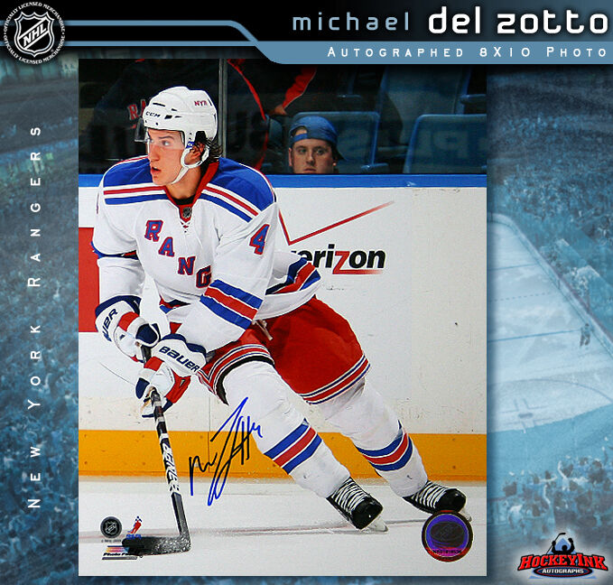 Michael Del Zotto SIGNED NY Rangers 8X10 Photo -70472