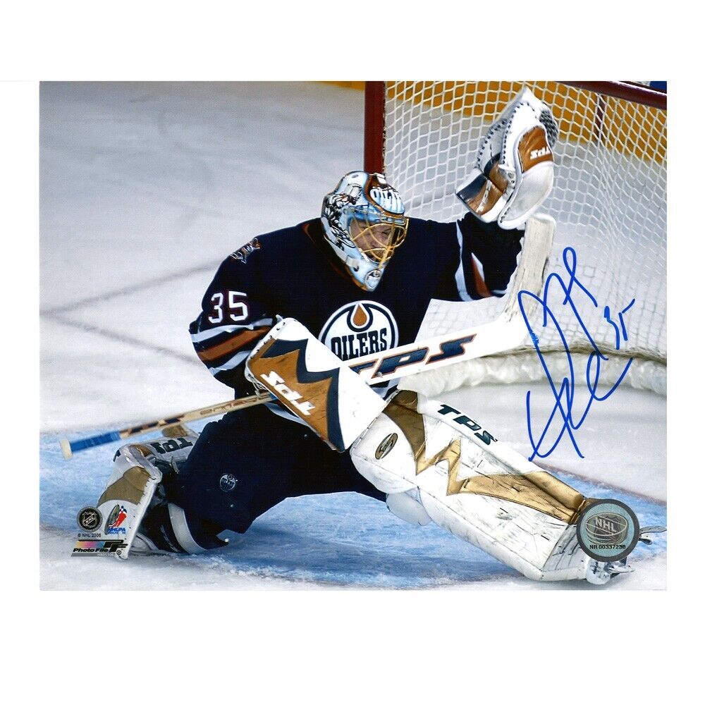 DWAYNE ROLOSON Signed Edmonton Oilers 8 x 10 Photo (Smudged) - 70561 D