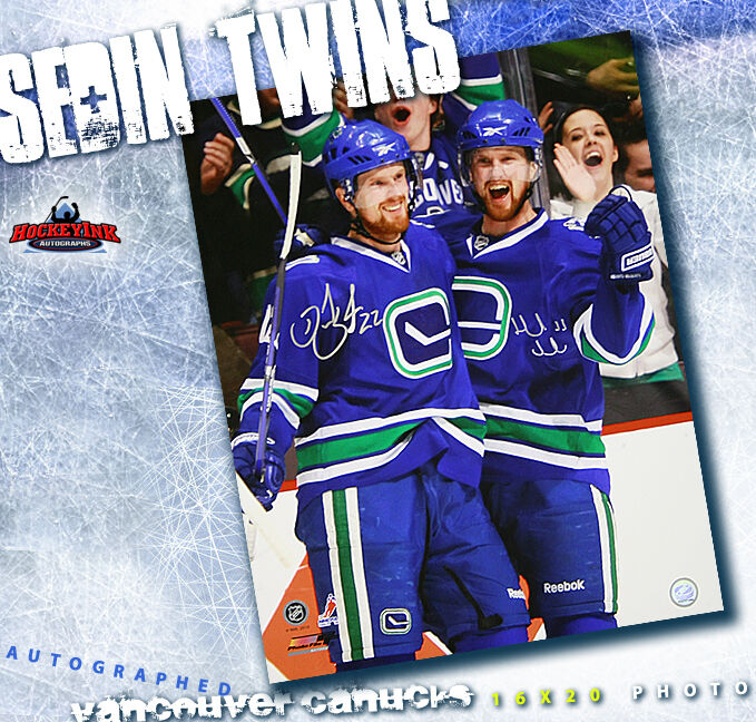 DANIEL & HENRIK SEDIN DUAL-SIGNED Vancouver Canucks 16X20 Photo