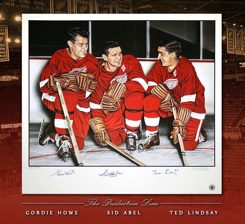 THE PRODUCTION LINE Limited Edition SIGNED Detroit Red Wings Lithograph
