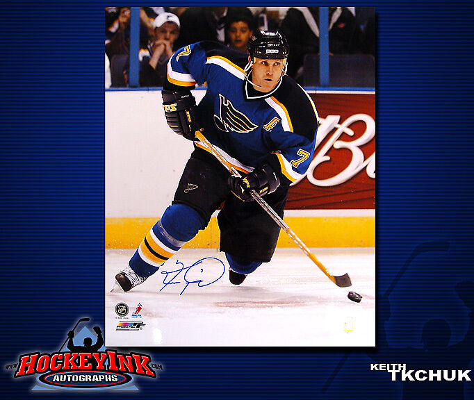 KEITH TKACHUK SIGNED Blues 16X20 Photo -77153