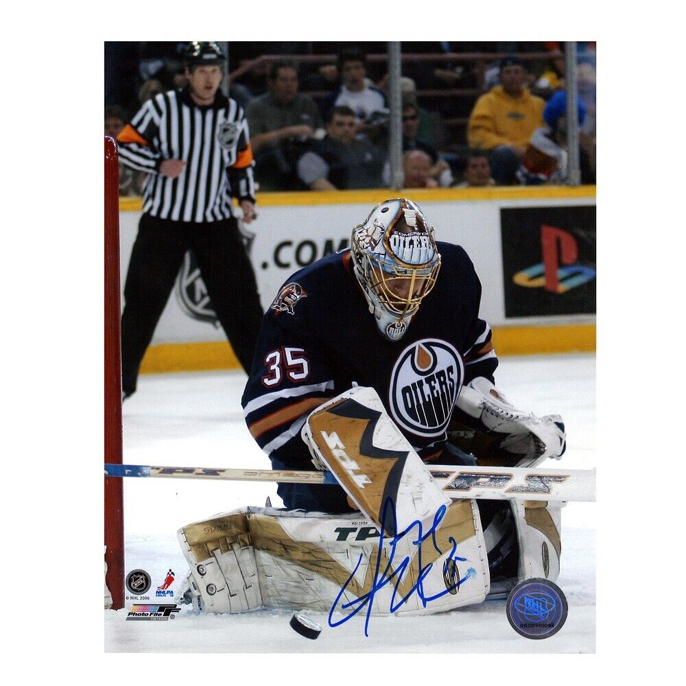 DWAYNE ROLOSON Signed Edmonton Oilers 8 x 10 Photo (Smudged) - 70560 C