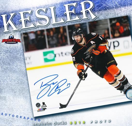RYAN KESLER Signed Anaheim Ducks 8 x 10 Photo - 70362