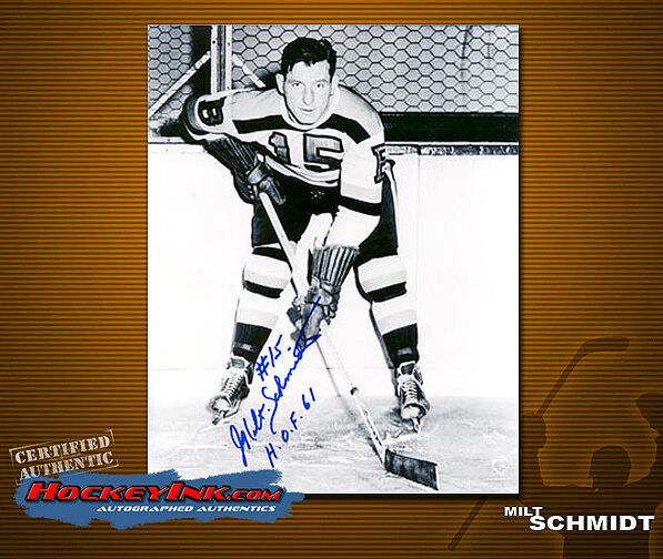 Milt Schmidt SIGNED Bruins 8X10 Photo -70085