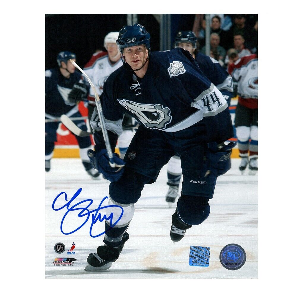 CHRIS PRONGER Signed Edmonton Oilers 8 x 10 Photo - 70524