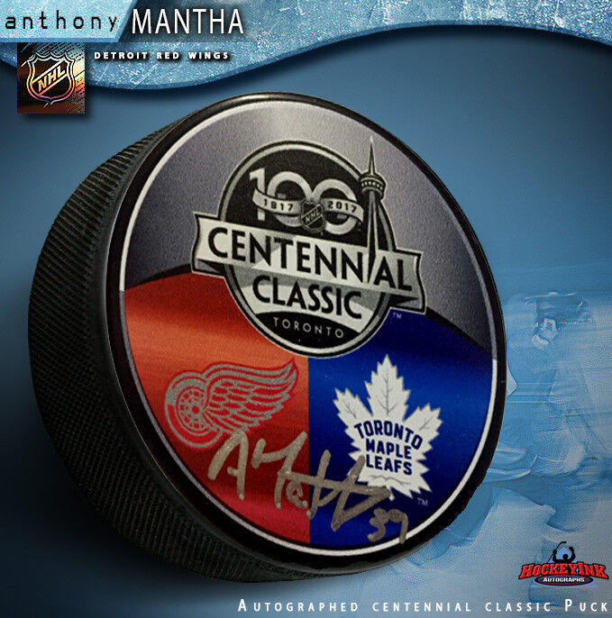 Anthony Mantha Autographed Centennial Classic Puck Detroit Red Wings