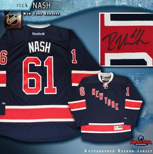 RICK NASH Signed New York Rangers Alternate Blue Reebok Jersey