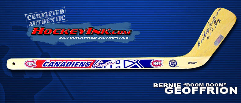 BERNIE GEOFFRION Signed MONTREAL CANADIENS Mini-Stick