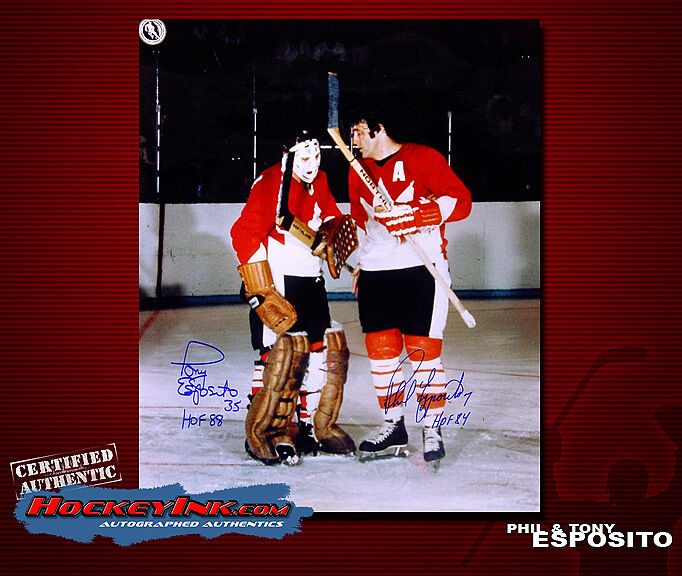 TONY & PHIL ESPOSITO SIGNED 16X20 Photo -77020