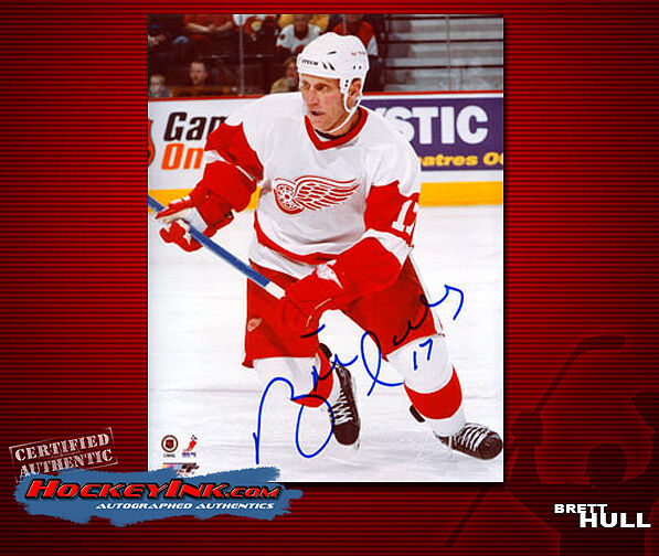 Brett Hull SIGNED Detroit Red Wings 8 x 10 Photo -70097