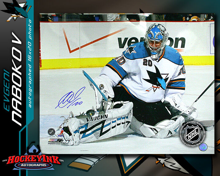 EVGENI NABOKOV SIGNED San Jose Sharks 16 x 20 Photo -77191
