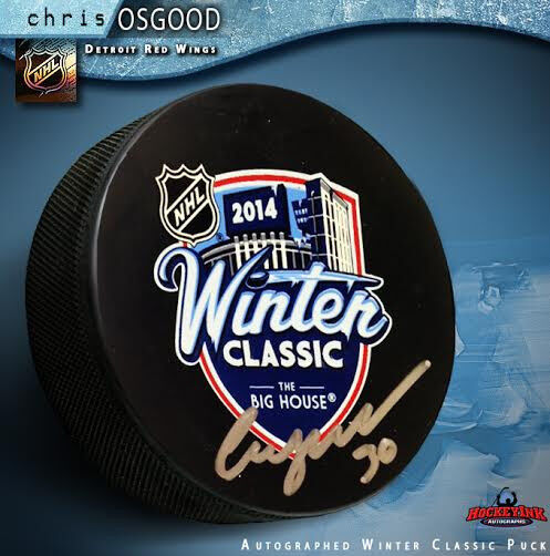 CHRIS OSGOOD Signed 2014 NHL Winter Classic Puck - Detroit Red Wings