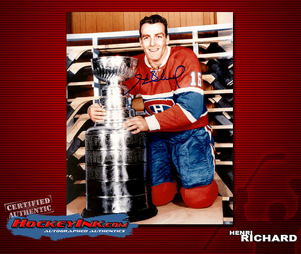 HENRI RICHARD Signed Montreal Canadiens 8 x 10 Photo -70056