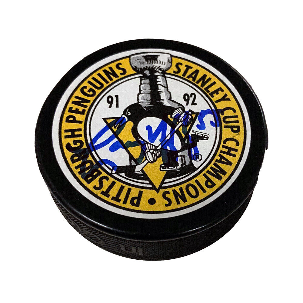 LARRY MURPHY Signed 1991-92 Pittsburgh Penguins Stanley Cup Champions Puck