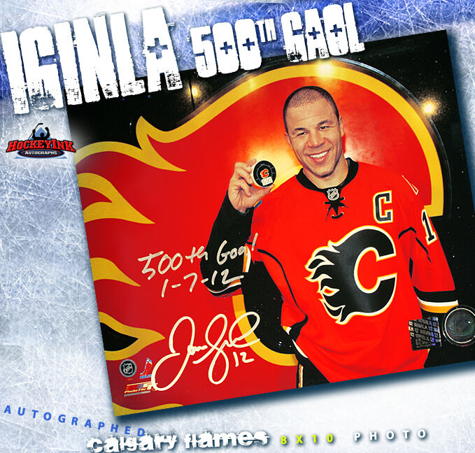 Jarome Iginla SIGNED Calgary Flames 8X10 Photo -70506 "500th goal"