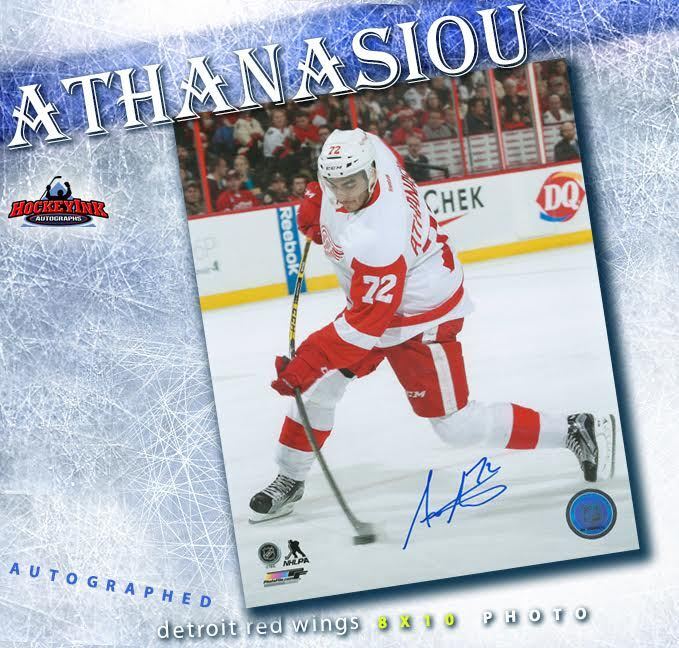 ANDREAS ATHANASIOU Signed Detroit Red Wings 8x10 Photo - 70451