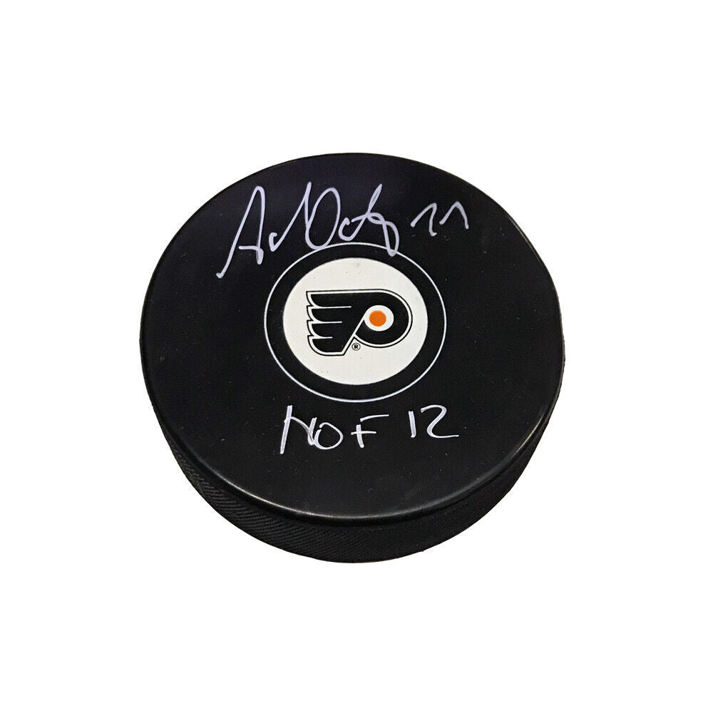 ADAM OATES Signed Philadelphia Flyers Puck - HOF 12