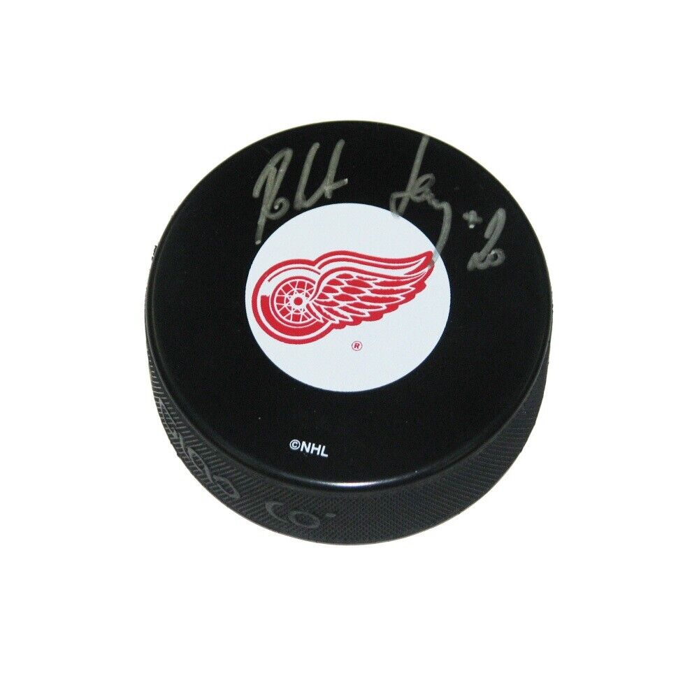 ROBERT LANG Signed Detroit Red Wings Puck