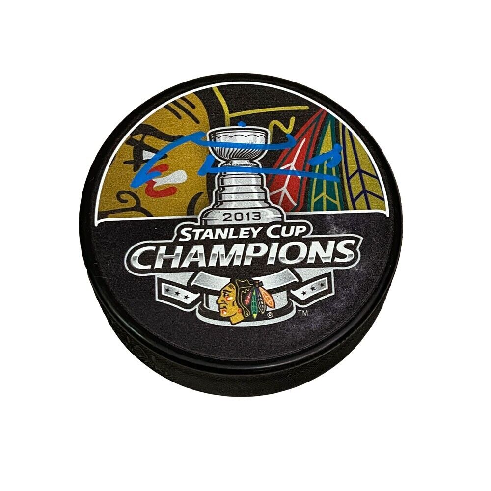 MARIAN HOSSA Signed 2013 Stanley Cup Champions Puck - Chicago Blackhawks