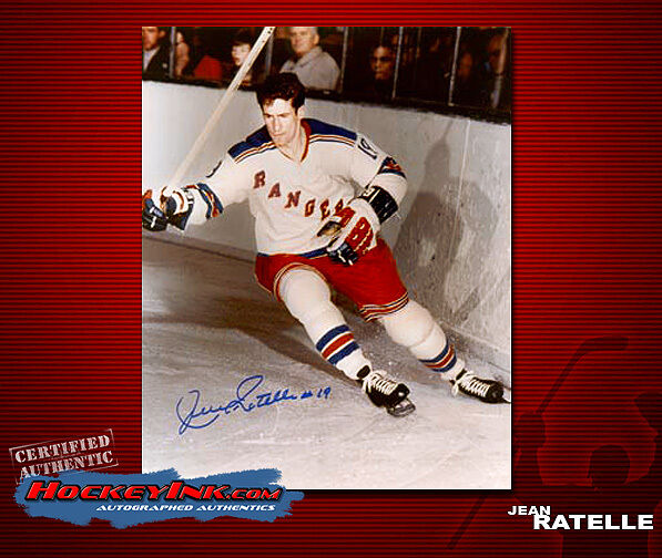 Jean Ratelle SIGNED Rangers 8X10 Photo -70121