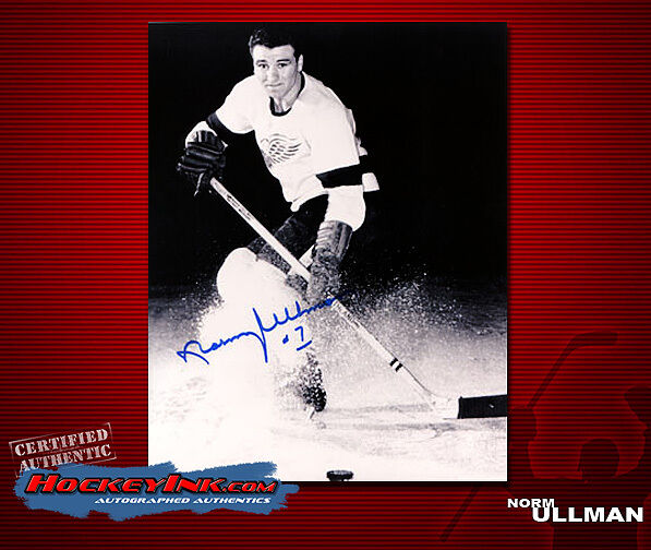 Norm Ullman SIGNED Red Wings 8X10 Photo -70099