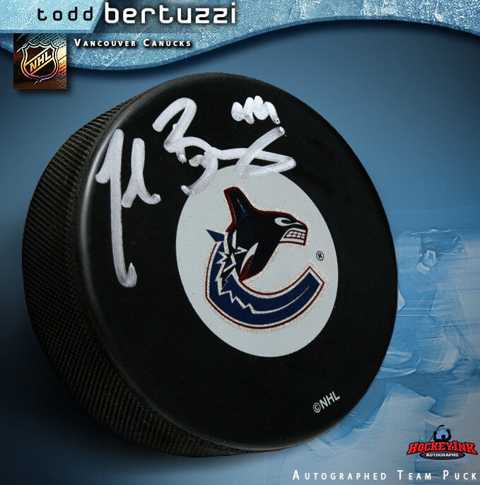 TODD BERTUZZI Signed Vancouver Canucks Puck