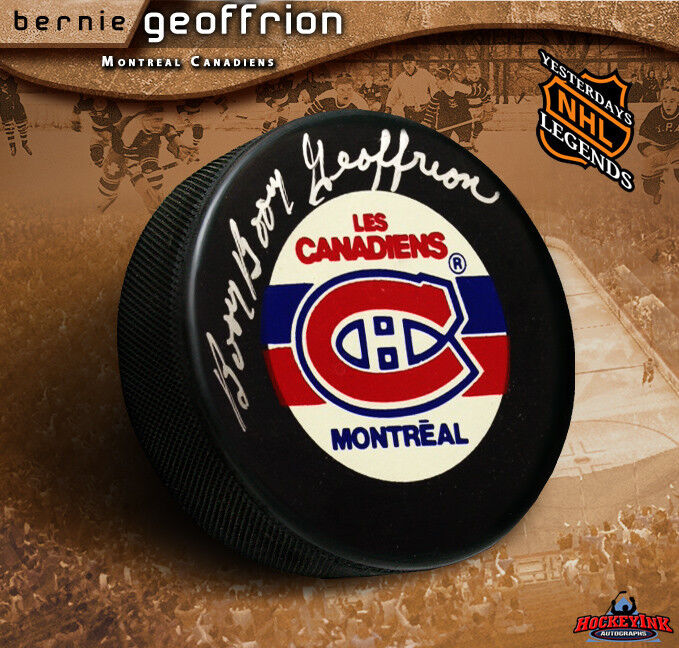 BERNIE GEOFFRION Signed Montreal Canadiens Puck
