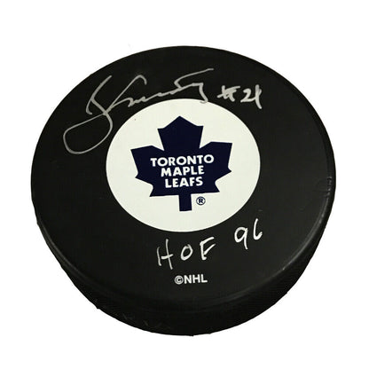 BORJE SALMING Signed Toronto Maple Leafs Puck - HOF