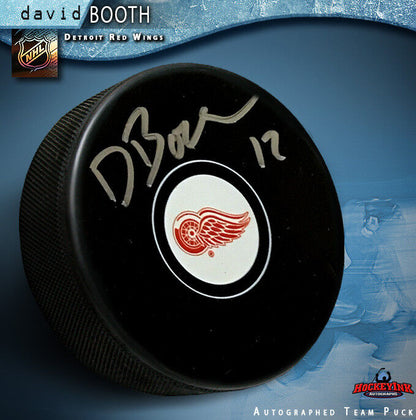 David Booth signed Detroit Red Wings Puck