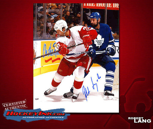 Robert Lang SIGNED Red Wings 8X10 Photo -70186