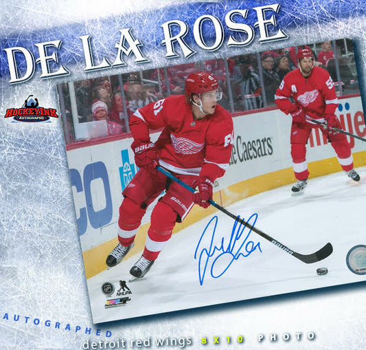 JACOB DE LA ROSE Signed Detroit Red Wings 8x10 Photo - 70236