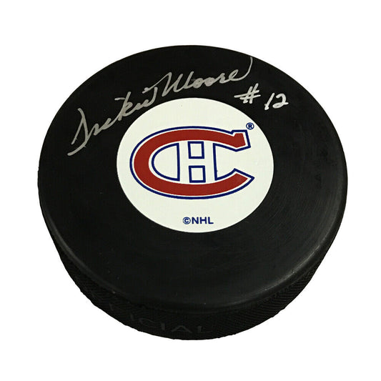 DICKIE MOORE Signed Montreal Canadiens Original Six Puck