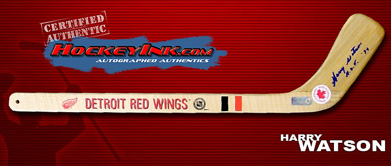 HARRY WATSON Signed DETROIT RED WINGS Mini-Stick