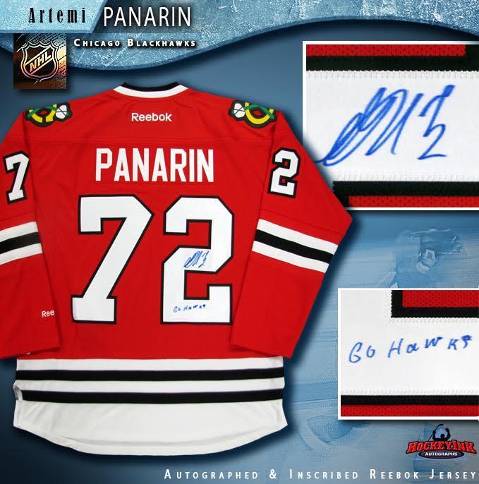 Artemi Panarin Signed Chicago Blackhawks Red Reebok Jersey  "GO HAWKS"