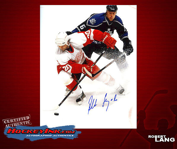 Robert Lang SIGNED Red Wings 8X10 Photo -70180