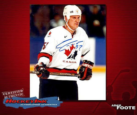 Adam Foote SIGNED Team Canada 8X10 Photo -70188