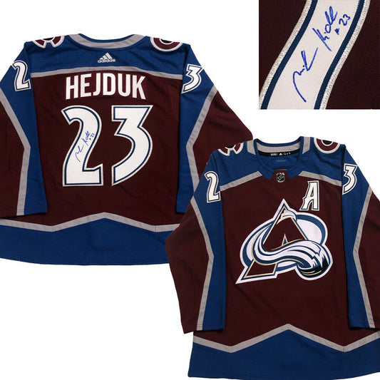 MILAN HEJDUK Signed Colorado Avalanche Burgundy Adidas PRO Jersey
