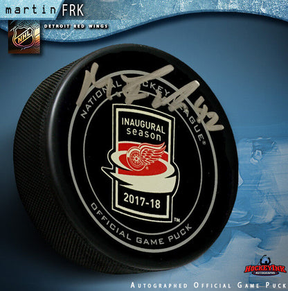 Martin Frk signed Inaugural Season at Little Caesars Arena Official Game Puck
