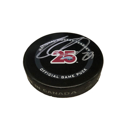 NATHAN MACKINNON Signed Colorado Avalanche 25th Anniversary Official Game Puck