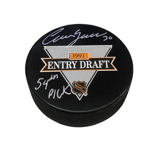 CHRIS OSGOOD Signed 1991 NHL Draft Puck - 54th Pick Inscription