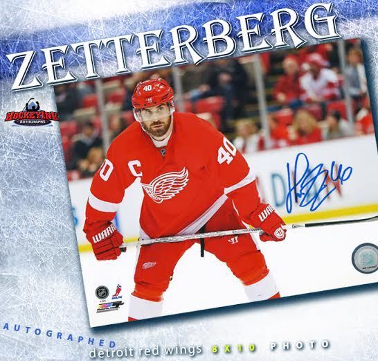 HENRIK ZETTERBERG Autographed Detroit Red Wings 8 x 10 Photo - 70049