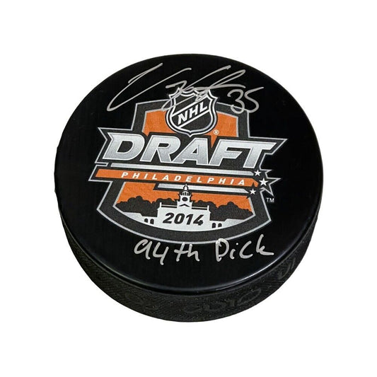 VILLE HUSSO Signed 2014 NHL Draft Puck - "94th Pick" Inscription