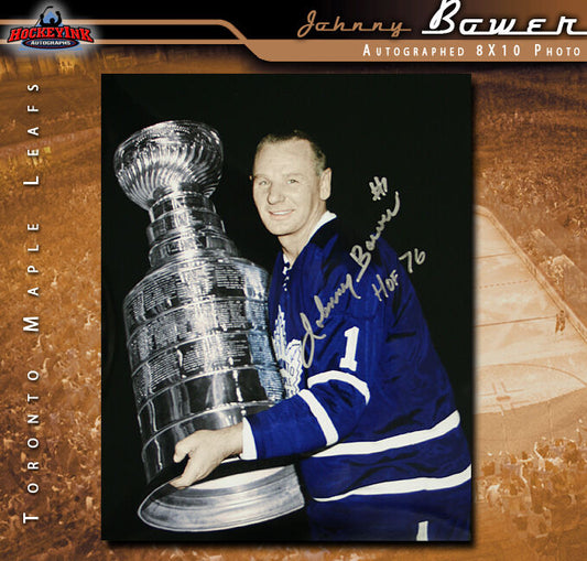 JOHNNY BOWER Signed Toronto Maple Leafs 8 X 10 -70445