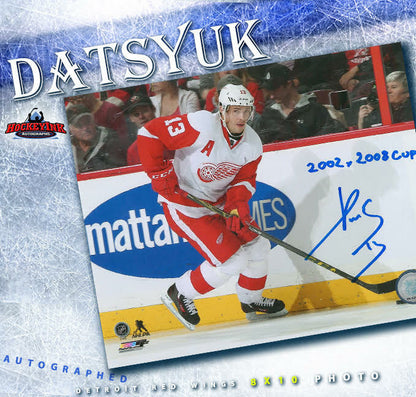 PAVEL DATSYUK Signed & Inscribed Detroit Red Wings 8x10 Photo - 70172B