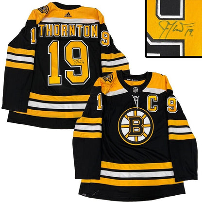 JOE THORNTON Signed Boston Bruins Black Adidas PRO Jersey
