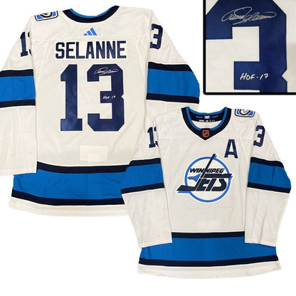 TEEMU SELANNE Signed Winnipeg Jets Reverse Retro Adidas PRO Jersey - HOF 17