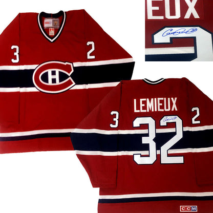 CLAUDE LEMIEUX Signed Montreal Canadiens Red CCM Jersey